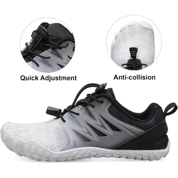 LRUN Kids Water Shoes Boys Girls Barefoot Water Hiking Shoes Indoor Outdoor Quick Dry Athletic Sneaker ShoesGrey Black