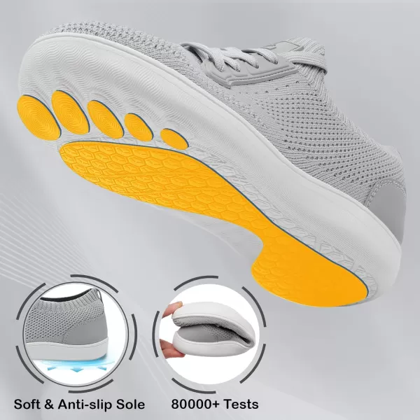 LRUN Mens Walking Sneakers Men Wide Width Shoes  Wide Casual Walking Shoes for Big and Tall Men Zero Drop Grey 105 W US