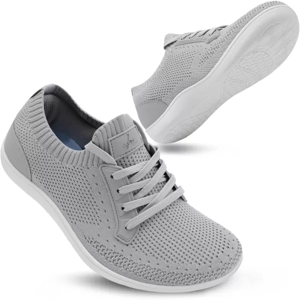LRUN Mens Walking Sneakers Men Wide Width Shoes  Wide Casual Walking Shoes for Big and Tall Men Zero Drop Grey 105 W US