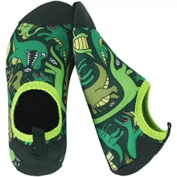 LRUN Toddler Water Shoes Barefoot Aqua Socks Kids Swim Shoes for Beach Pool Surfing YogaDinosaur