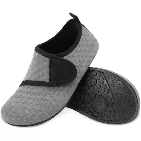 LRUN Toddler Water Shoes Barefoot Aqua Socks Kids Swim Shoes for Beach Pool Surfing YogaGrey Strap