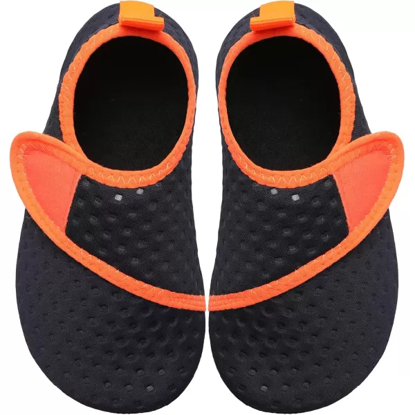 LRUN Toddler Water Shoes Barefoot Aqua Socks Kids Swim Shoes for Beach Pool Surfing YogaStrip Navy