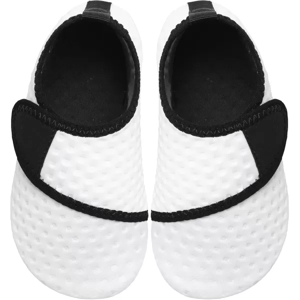 LRUN Toddler Water Shoes Barefoot Aqua Socks Kids Swim Shoes for Beach Pool Surfing YogaStrip White