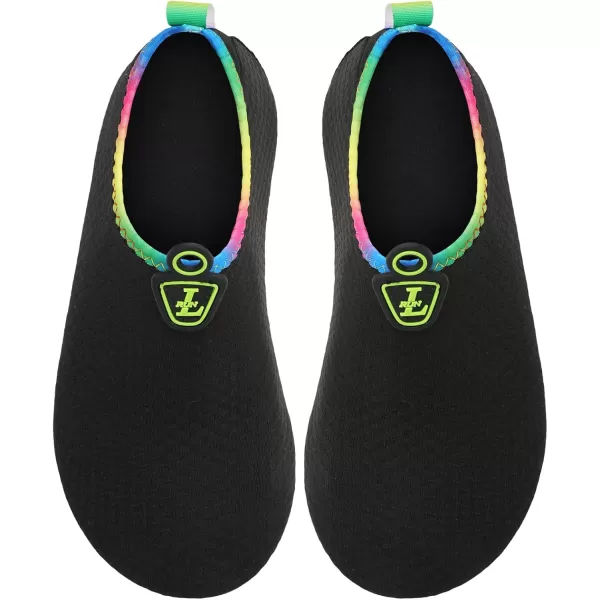 LRUN Women Water Shoes Mens Barefoot Skin Aqua Socks for Run Dive Surf Swim Beach Yoga Quick DryingBlacknew