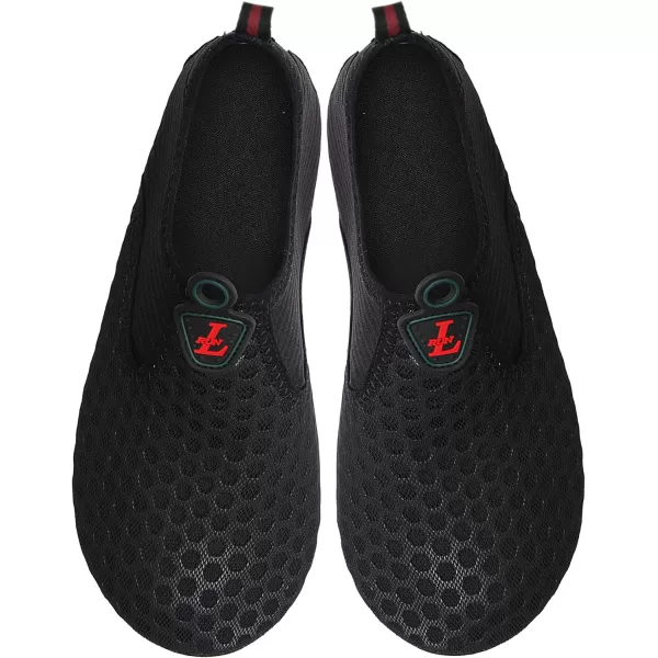 LRUN Women Water Shoes Mens Barefoot Skin Aqua Socks for Run Dive Surf Swim Beach Yoga Quick DryingDot Blackn
