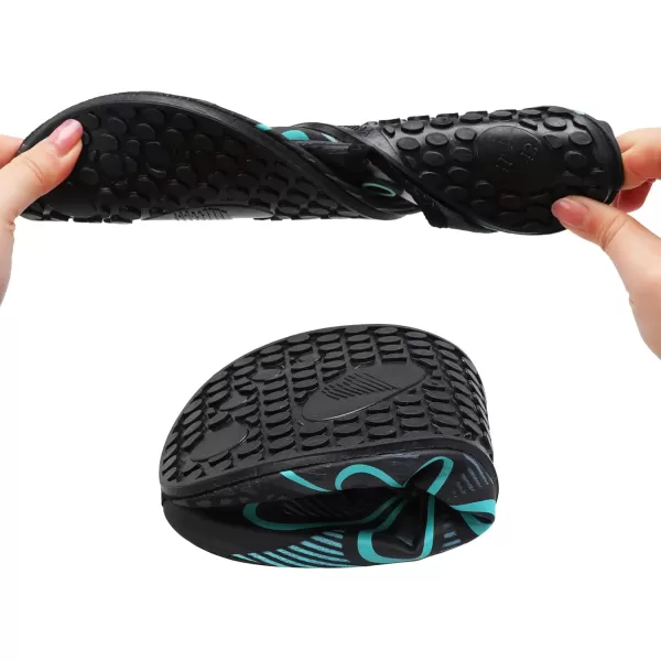 LRUN Women Water Shoes Mens Barefoot Skin Aqua Socks for Run Dive Surf Swim Beach Yoga Quick DryingG Black Blue