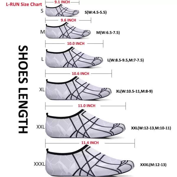LRUN Women Water Shoes Mens Barefoot Skin Aqua Socks for Run Dive Surf Swim Beach Yoga Quick DryingMeshblack