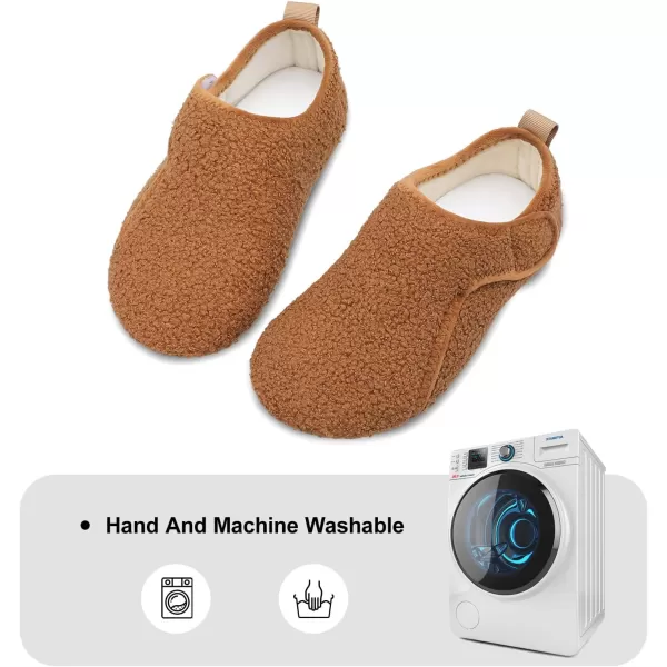 LRUN Womens Mens House Slippers Indoor Home Shoes Warm Barefoot Slippers Outdoor House Shoes AntislipBrown Curls