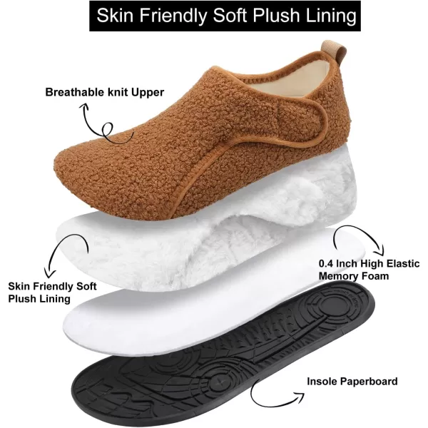 LRUN Womens Mens House Slippers Indoor Home Shoes Warm Barefoot Slippers Outdoor House Shoes AntislipBrown Curls