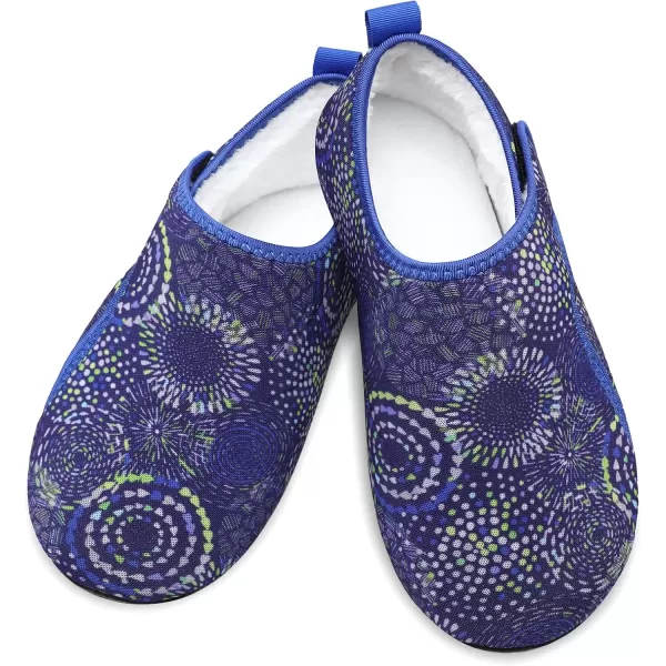 LRUN Womens Mens House Slippers Indoor Home Shoes Warm Barefoot Slippers Outdoor House Shoes AntislipNavy Circle
