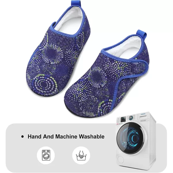 LRUN Womens Mens House Slippers Indoor Home Shoes Warm Barefoot Slippers Outdoor House Shoes AntislipNavy Circle