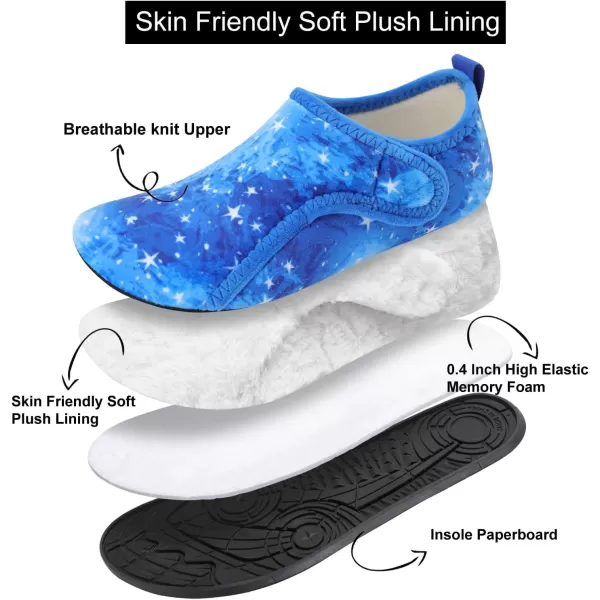 LRUN Womens Mens House Slippers Indoor Home Shoes Warm Barefoot Slippers Outdoor House Shoes AntislipNavy Star
