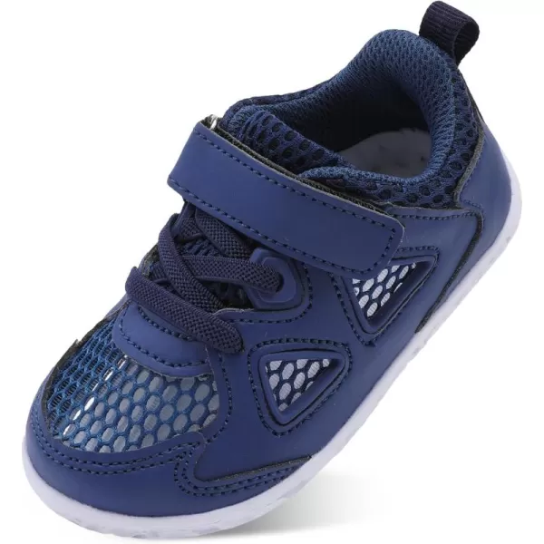 LRUN Toddler Sneakers Boys Girls Barefoot Summer Walking Shoes Toddler Boy Tennis Shoes Mesh LightweightNavy Blue