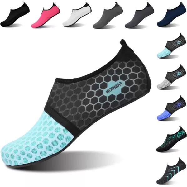 LRUN Women Water Shoes Mens Barefoot Skin Aqua Socks for Run Dive Surf Swim Beach Yoga Quick DryingDotblue