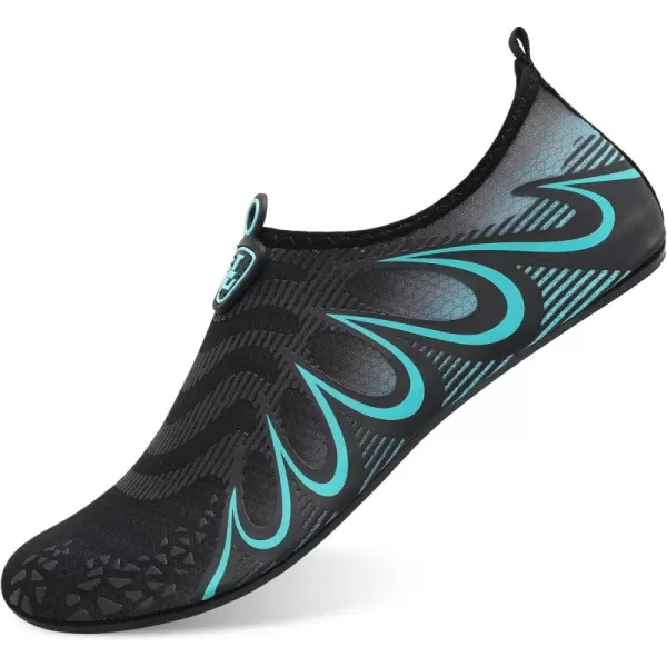 LRUN Women Water Shoes Mens Barefoot Skin Aqua Socks for Run Dive Surf Swim Beach Yoga Quick DryingG Black Blue