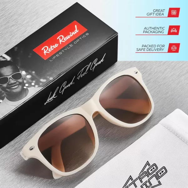 Retro Rewind Kids Sunglasses for Boys Girls Age 312  Shatterproof Rubberized Frame UV400 Toddler Children Sun GlassesBeige