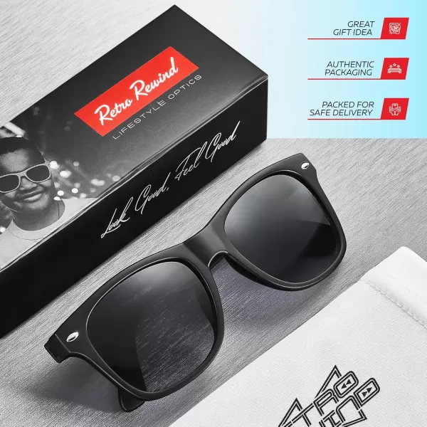 Retro Rewind Kids Sunglasses for Boys Girls Age 312  Shatterproof Rubberized Frame UV400 Toddler Children Sun GlassesBlack