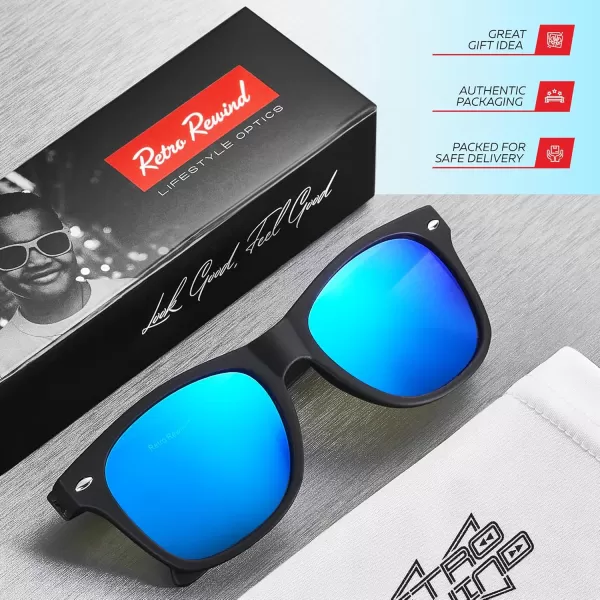 Retro Rewind Kids Sunglasses for Boys Girls Age 312  Shatterproof Rubberized Frame UV400 Toddler Children Sun GlassesBlack  Revo Ice Blue