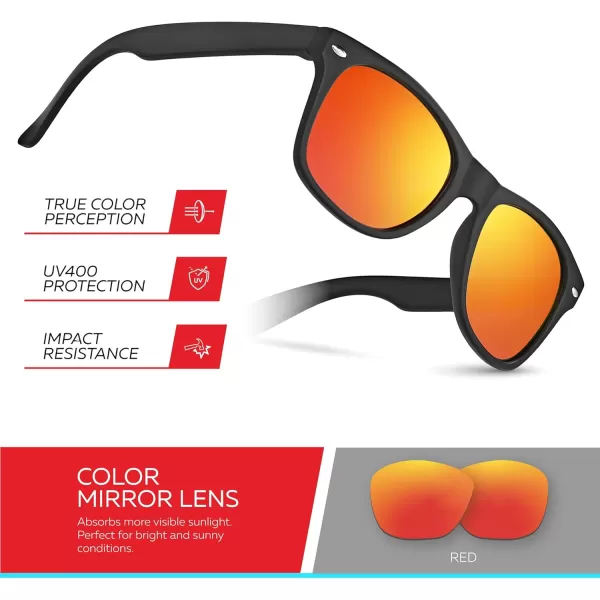 Retro Rewind Kids Sunglasses for Boys Girls Age 312  Shatterproof Rubberized Frame UV400 Toddler Children Sun GlassesBlack  Revo Red