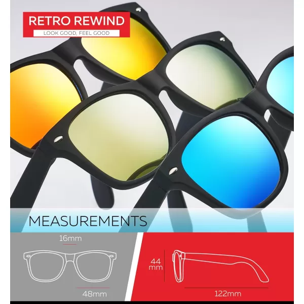 Retro Rewind Kids Sunglasses for Boys Girls Age 312  Shatterproof Rubberized Frame UV400 Toddler Children Sun GlassesBlack  Revo Red