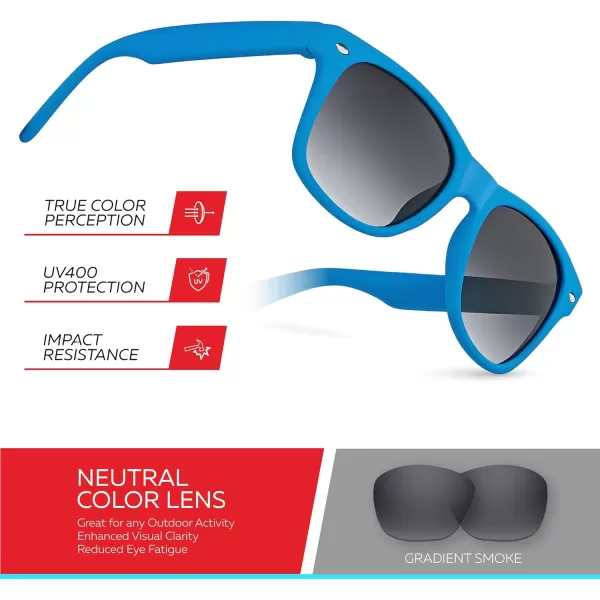 Retro Rewind Kids Sunglasses for Boys Girls Age 312  Shatterproof Rubberized Frame UV400 Toddler Children Sun GlassesBlue