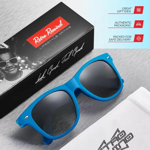 Retro Rewind Kids Sunglasses for Boys Girls Age 312  Shatterproof Rubberized Frame UV400 Toddler Children Sun GlassesBlue