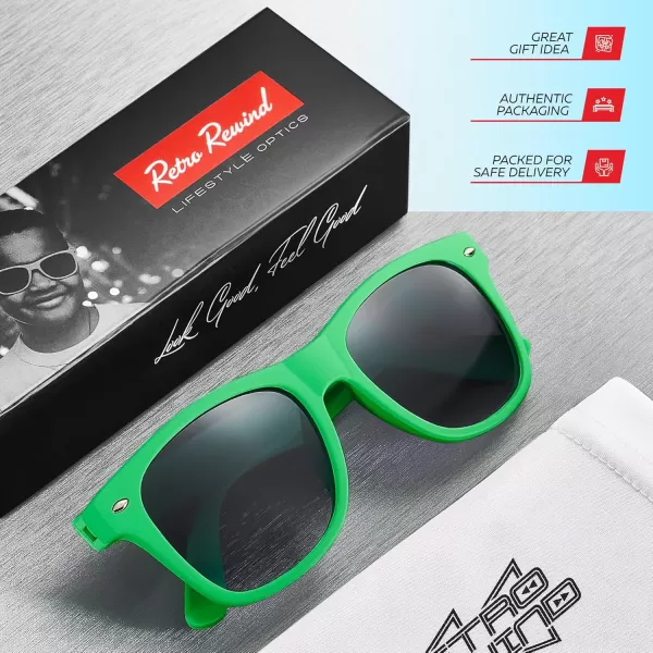 Retro Rewind Kids Sunglasses for Boys Girls Age 312  Shatterproof Rubberized Frame UV400 Toddler Children Sun GlassesGreen
