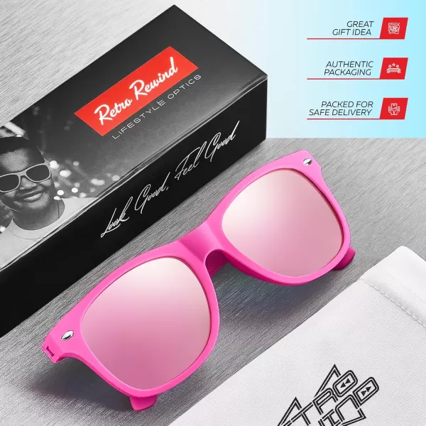 Retro Rewind Kids Sunglasses for Boys Girls Age 312  Shatterproof Rubberized Frame UV400 Toddler Children Sun GlassesHot Pink  Revo Pink
