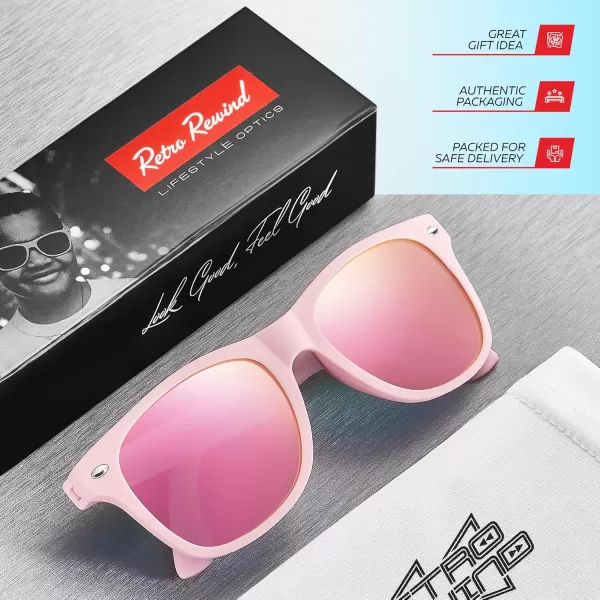 Retro Rewind Kids Sunglasses for Boys Girls Age 312  Shatterproof Rubberized Frame UV400 Toddler Children Sun GlassesLight Pink  Revo Rose Gold