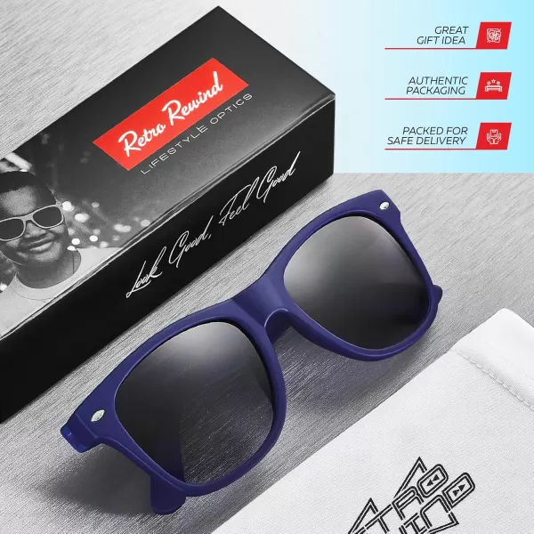 Retro Rewind Kids Sunglasses for Boys Girls Age 312  Shatterproof Rubberized Frame UV400 Toddler Children Sun GlassesNavy