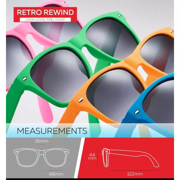 Retro Rewind Kids Sunglasses for Boys Girls Age 312  Shatterproof Rubberized Frame UV400 Toddler Children Sun GlassesNavy