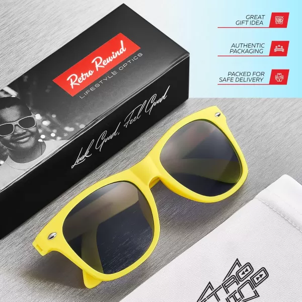 Retro Rewind Kids Sunglasses for Boys Girls Age 312  Shatterproof Rubberized Frame UV400 Toddler Children Sun GlassesNeon Yellow