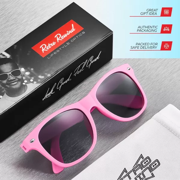 Retro Rewind Kids Sunglasses for Boys Girls Age 312  Shatterproof Rubberized Frame UV400 Toddler Children Sun GlassesPink