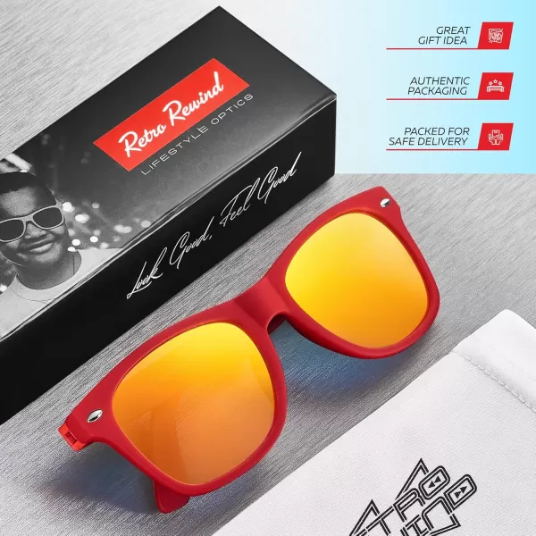 Retro Rewind Kids Sunglasses for Boys Girls Age 312  Shatterproof Rubberized Frame UV400 Toddler Children Sun GlassesRed  Revo Orange