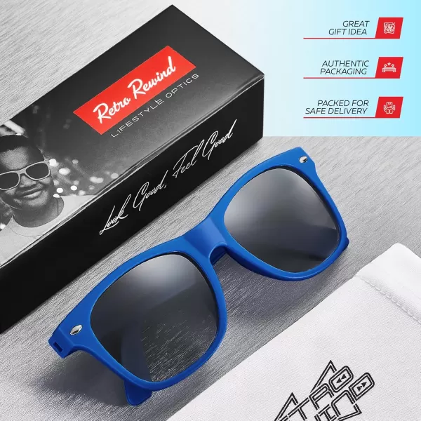 Retro Rewind Kids Sunglasses for Boys Girls Age 312  Shatterproof Rubberized Frame UV400 Toddler Children Sun GlassesRoyal Blue