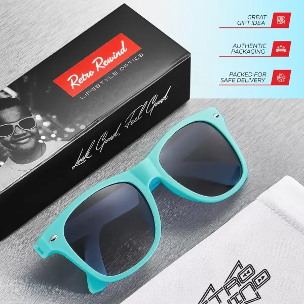 Retro Rewind Kids Sunglasses for Boys Girls Age 312  Shatterproof Rubberized Frame UV400 Toddler Children Sun GlassesTurquoise