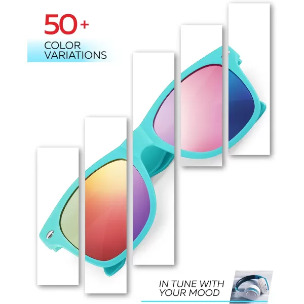 Retro Rewind Kids Sunglasses for Boys Girls Age 312  Shatterproof Rubberized Frame UV400 Toddler Children Sun GlassesTurquoise  Revo Gold