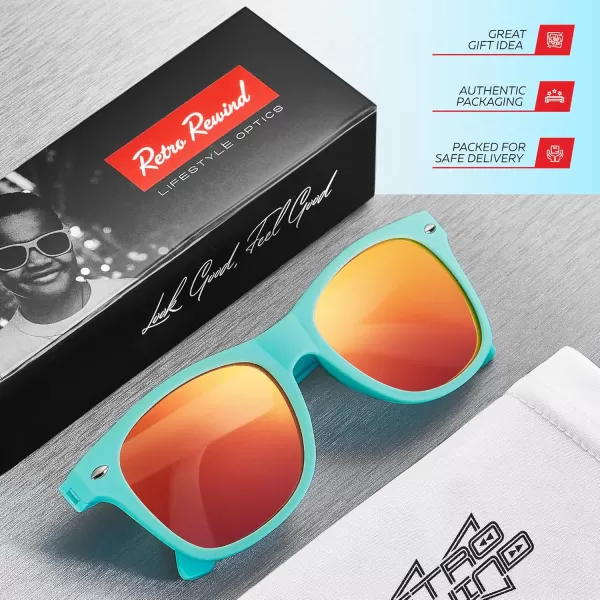 Retro Rewind Kids Sunglasses for Boys Girls Age 312  Shatterproof Rubberized Frame UV400 Toddler Children Sun GlassesTurquoise  Revo Red