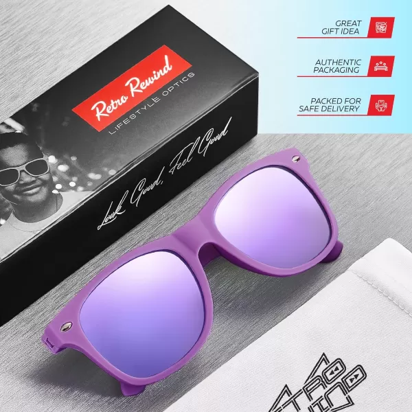Retro Rewind Kids Sunglasses for Boys Girls Age 312  Shatterproof Rubberized Frame UV400 Toddler Children Sun GlassesViolet  Revo Purple