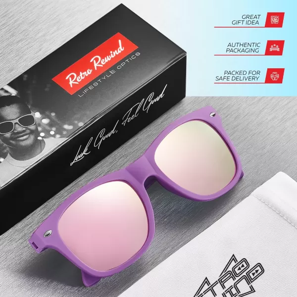 Retro Rewind Kids Sunglasses for Boys Girls Age 312  Shatterproof Rubberized Frame UV400 Toddler Children Sun GlassesViolet  Revo Rose Gold