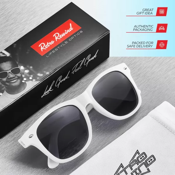 Retro Rewind Kids Sunglasses for Boys Girls Age 312  Shatterproof Rubberized Frame UV400 Toddler Children Sun GlassesWhite