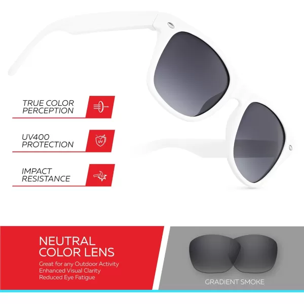 Retro Rewind Kids Sunglasses for Boys Girls Age 312  Shatterproof Rubberized Frame UV400 Toddler Children Sun GlassesWhite