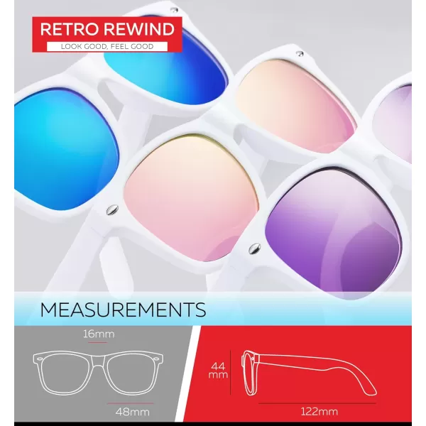 Retro Rewind Kids Sunglasses for Boys Girls Age 312  Shatterproof Rubberized Frame UV400 Toddler Children Sun GlassesWhite  Revo Green