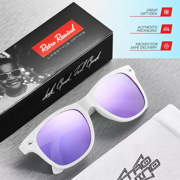 Retro Rewind Kids Sunglasses for Boys Girls Age 312  Shatterproof Rubberized Frame UV400 Toddler Children Sun GlassesWhite  Revo Purple