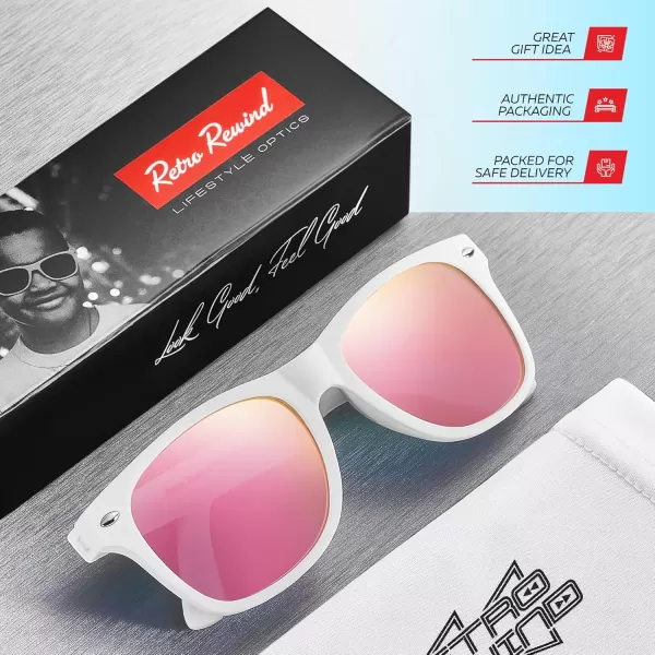 Retro Rewind Kids Sunglasses for Boys Girls Age 312  Shatterproof Rubberized Frame UV400 Toddler Children Sun GlassesWhite  Revo Rose Gold