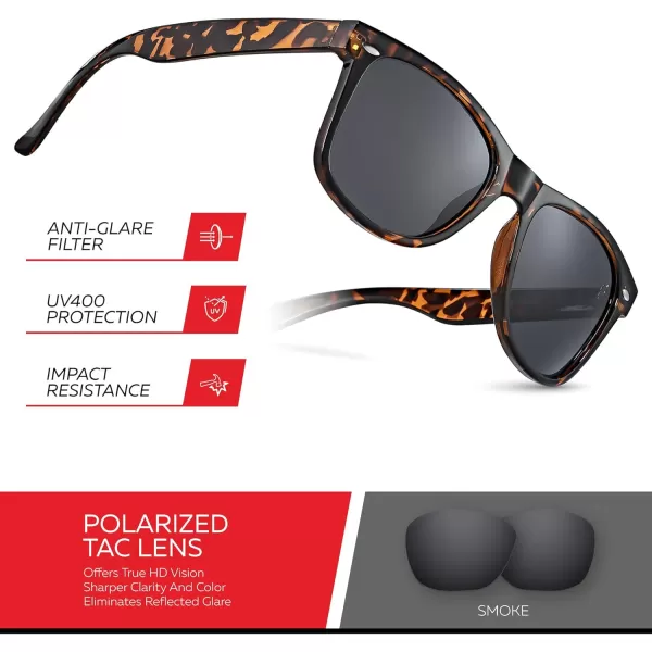 Retro Rewind Polarized Sunglasses for Men and Women  UV Protection Classic Sun GlassesGloss Tortoise  Smoke
