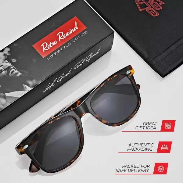 Retro Rewind Polarized Sunglasses for Men and Women  UV Protection Classic Sun GlassesGloss Tortoise  Smoke