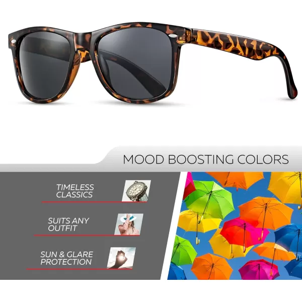 Retro Rewind Polarized Sunglasses for Men and Women  UV Protection Classic Sun GlassesGloss Tortoise  Smoke