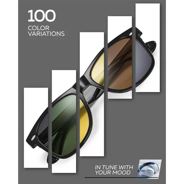 Retro Rewind Polarized Sunglasses for Men and Women  UV Protection Classic Sun GlassesMatte Black  Brown