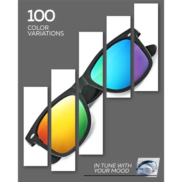 Retro Rewind Polarized Sunglasses for Men and Women  UV Protection Classic Sun GlassesMatte Black  Revo Green